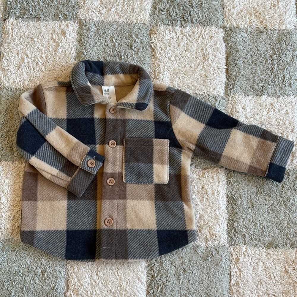 H&M 6month baby fleece button up jacket